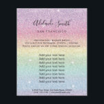 faux rainbow glitter stripes flyer<br><div class="desc">beauty salon professional makeup artist flyer</div>