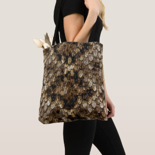 Faux Rattlesnake Snakeskin Tote Bag