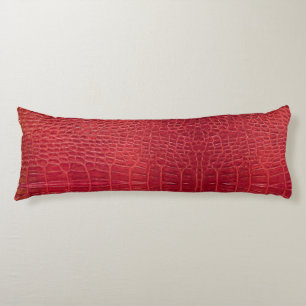 Faux red alligator leather body cushion