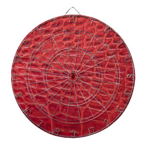 Faux red alligator leather dartboard