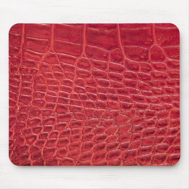 Faux red alligator leather mouse pad (Front)
