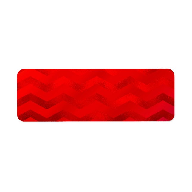 Faux Red Burgundy Shiny Foil Texture Chevron (Front)
