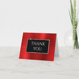 Faux Red Foil Thank You Card