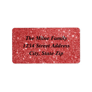 Faux Red Glitter - Address Labels