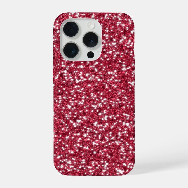 Faux Red Glitter Pattern Look-like iPhone Case (Back)