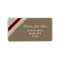 FAUX red lace and burlap ,return address label
