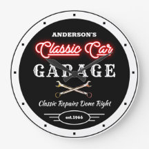 Faux Red Neon Classic Car Garage Any Name   