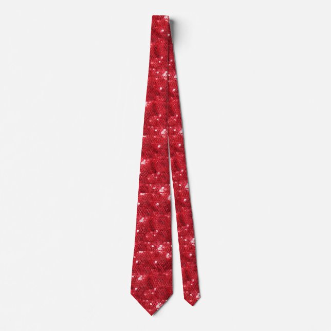 Faux Red Sequin Pattern Image Tie (Front)