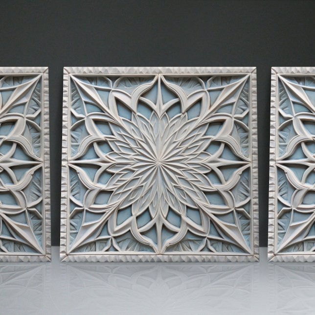 Faux Relief Floral Moroccan Tile Home Decor Accent (Creator Uploaded)