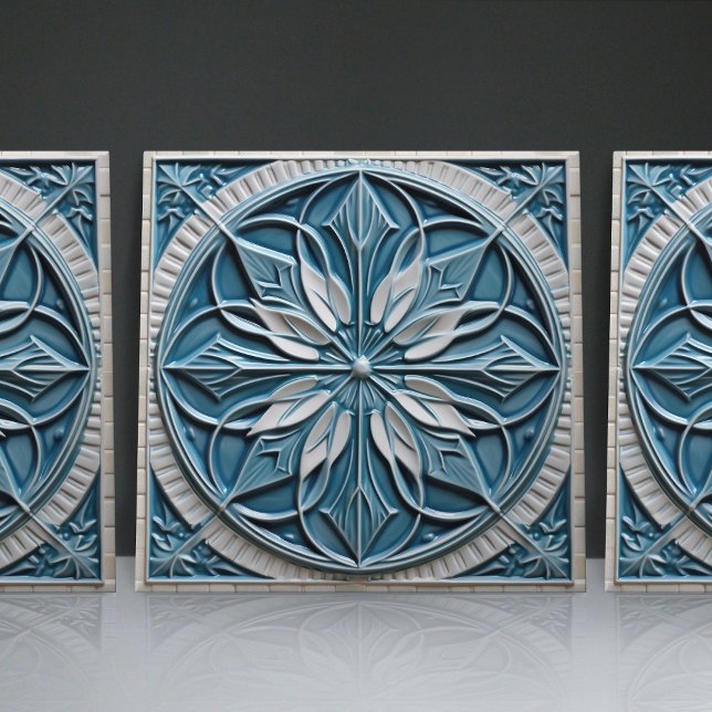 Faux Relief Floral Moroccan Tile Home Decor Accent (Creator Uploaded)