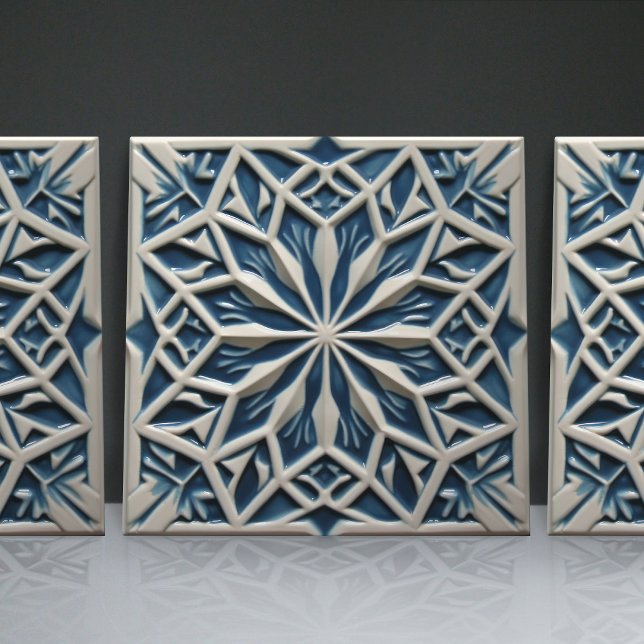 Faux Relief Floral Moroccan Tile Home Decor Accent (Creator Uploaded)