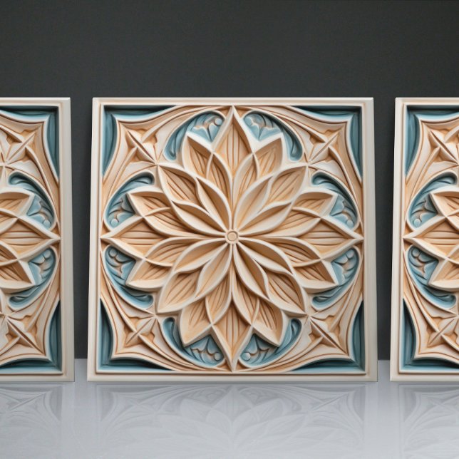 Faux Relief Floral Moroccan Tile Home Decor Accent (Creator Uploaded)