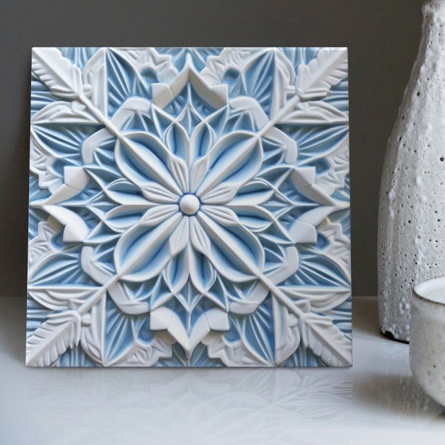 Faux Relief Floral Moroccan Tile Home Decor Accent (Creator Uploaded)