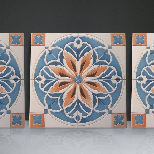 Faux Relief Floral Moroccan Tile Home Decor Accent (Creator Uploaded)