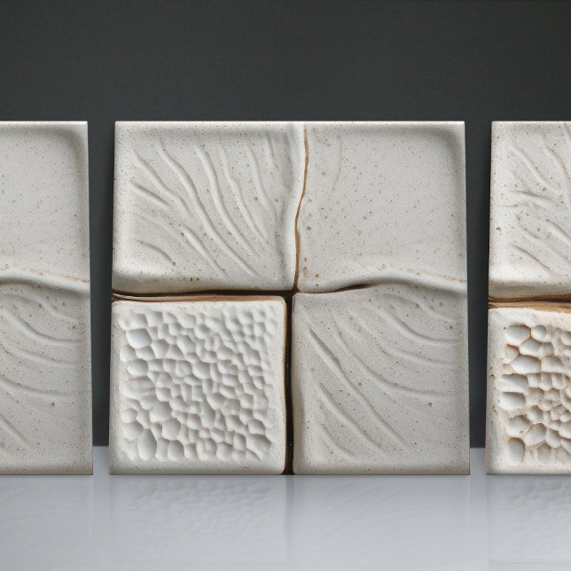 Faux Relief Glazed White Minimalist Home Decor Tile (Creator Uploaded)