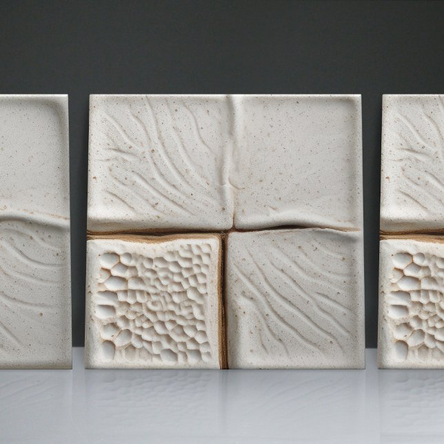 Faux Relief Glazed White Minimalist Home Decor Tile (Creator Uploaded)