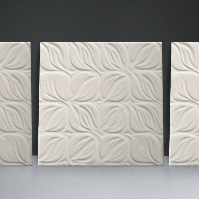 Faux Relief Glazed White Minimalist Home Decor Tile (Creator Uploaded)