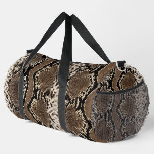 Faux Reticulated Python Snake Skin Duffle Bag