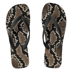 Faux Reticulated Python Snake Skin Flip Flops