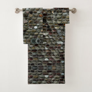 Faux Rock Mosaic Pattern Bath Towel Set