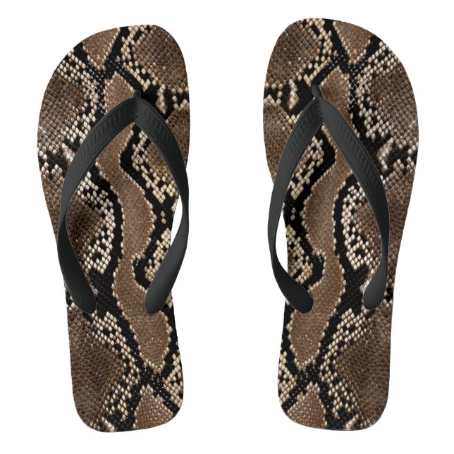 Faux Rock Python Snake Skin Jandals (Footbed)