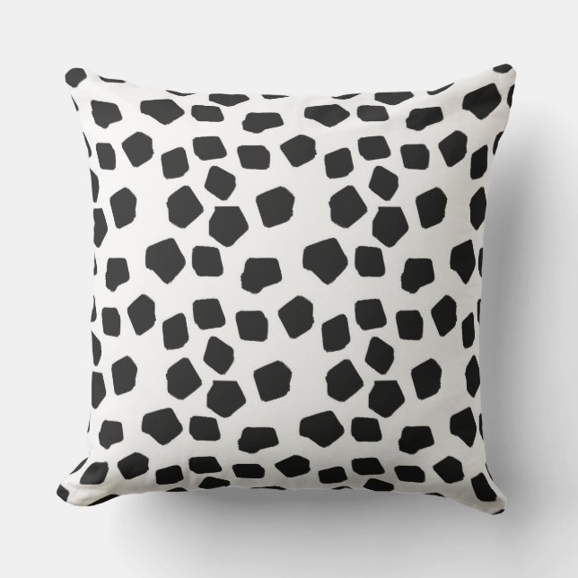 Faux Rocks Black and White Indoor Cushion (Front)