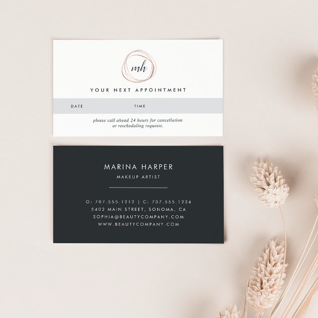 Faux Rose Gold Abstract Logo Appointment Cards (Creator Uploaded)