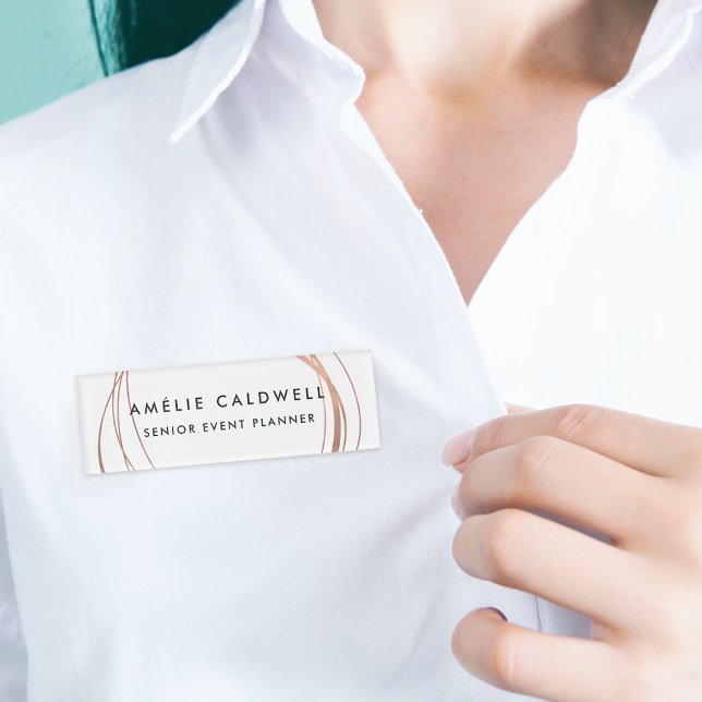 Faux Rose Gold Abstract Name Tag (Creator Uploaded)