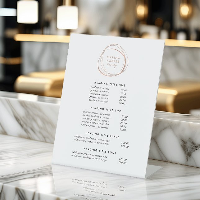 Faux Rose Gold Abstract | Pricing & Services Pedestal Sign (Creator Uploaded)