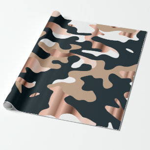 Faux rose gold camouflage wrapping paper