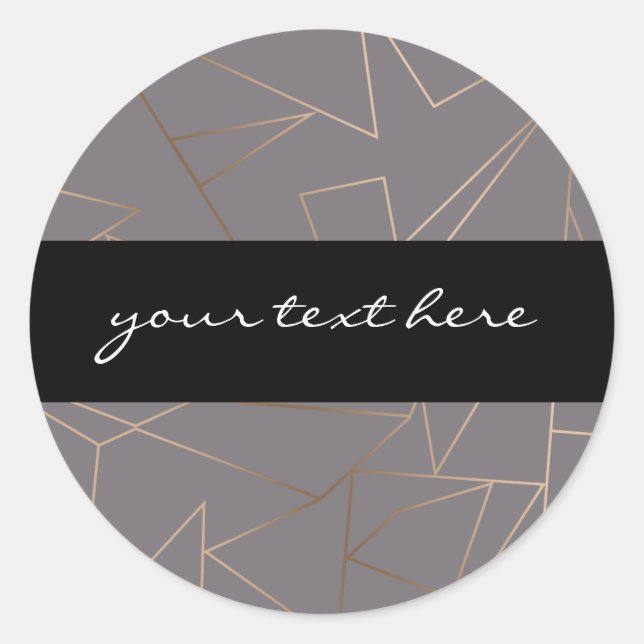 Faux rose gold elegant modern minimalist geometric classic round sticker (Front)