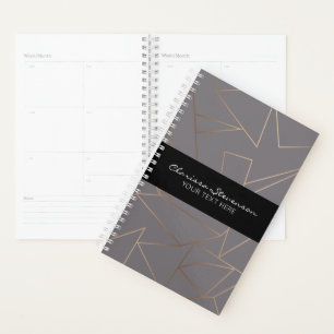 Faux rose gold elegant modern minimalist geometric planner