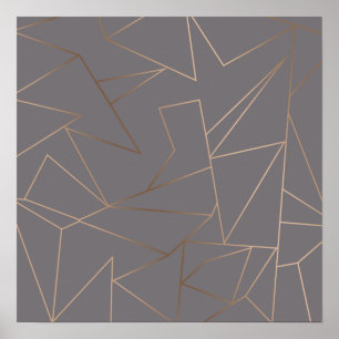 Faux rose gold elegant modern minimalist geometric poster