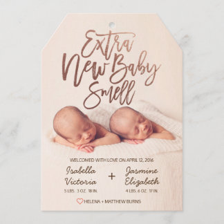 Faux Rose Gold Extra New Baby Smell Announcement