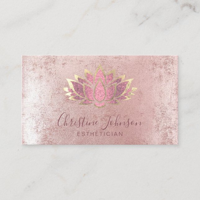 faux rose gold foil business card (Front)
