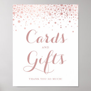 Faux Rose Gold Foil Confetti Cards and Gifts  Poster