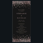 Faux Rose Gold Foil Confetti Dots Black Wedding Programme<br><div class="desc">These customisable wedding programs feature faux rose gold foil confetti dots on a black background. They are perfect for sharing your wedding ceremony details with your guests and are perfect for any wedding theme or season. Personalise by adding your details. Matching items are available.</div>