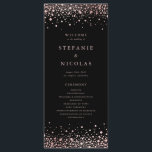 Faux Rose Gold Foil Confetti Dots Black Wedding Programme<br><div class="desc">These customisable wedding programs feature faux rose gold foil confetti dots on a black background. They are perfect for sharing your wedding ceremony details with your guests and are perfect for any wedding theme or season. Personalise by adding your details. Matching items are available.</div>
