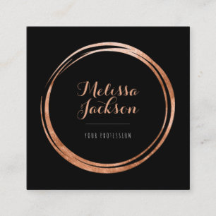 faux rose gold foil decor square business card