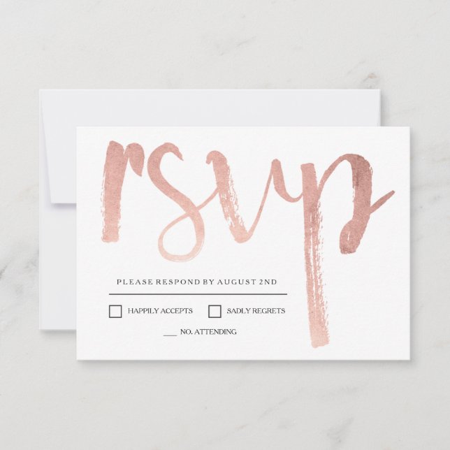 Faux Rose Gold Foil RSVP (Front)