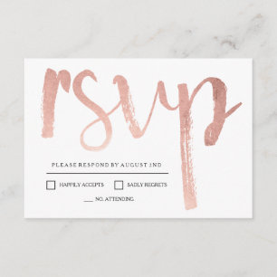 Faux Rose Gold Foil RSVP Card