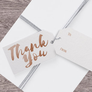 Faux Rose Gold Foil Thank You Favour Tags
