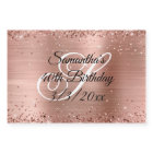 Faux Rose Gold Glitter and Foil 40th Birthday