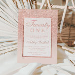 Faux rose gold glitter elegant chic 21st birtday invitation<br><div class="desc">A modern, pretty chic and elegant faux rose gold glitter shower ombre twenty one, with pastel blush pink colour block twenty first birthday party invitation with rose gold ombre pattern fading onto a pink background with and elegant gold frame Perfect for a princess 21st birthday, perfect for her, the fashionista...</div>