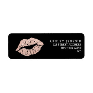 Faux rose gold glitter lips kiss makeup