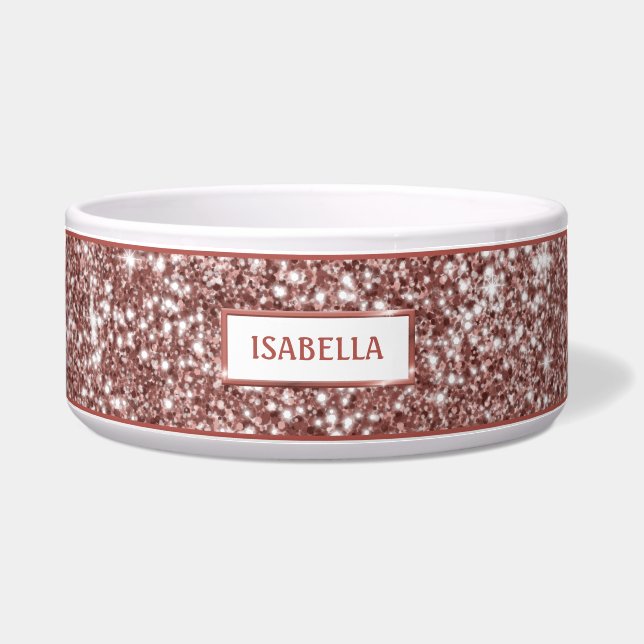 Faux Rose Gold Glitter Texture Look & Custom Name (Front)