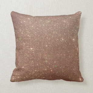 Faux Rose Gold Glitter Throw Pillow 3