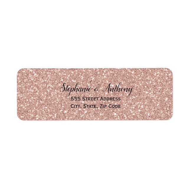 Faux Rose Gold Glitter Wedding (Front)