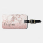 Faux Rose Gold Glitter White Marble Ombre