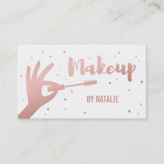 Faux Rose Gold Makeup Artist Business Card